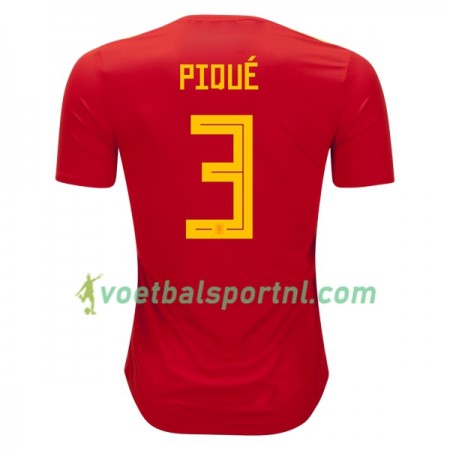 Spanje Pique 3 Thuis Shirt WK voetbal 2018